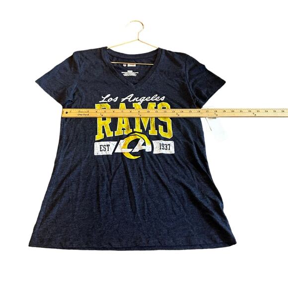 NFL Woman's Los Angeles Rams Football T-shirt size small v neck - Picture 2 of 5